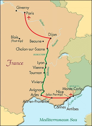 Itinerary map